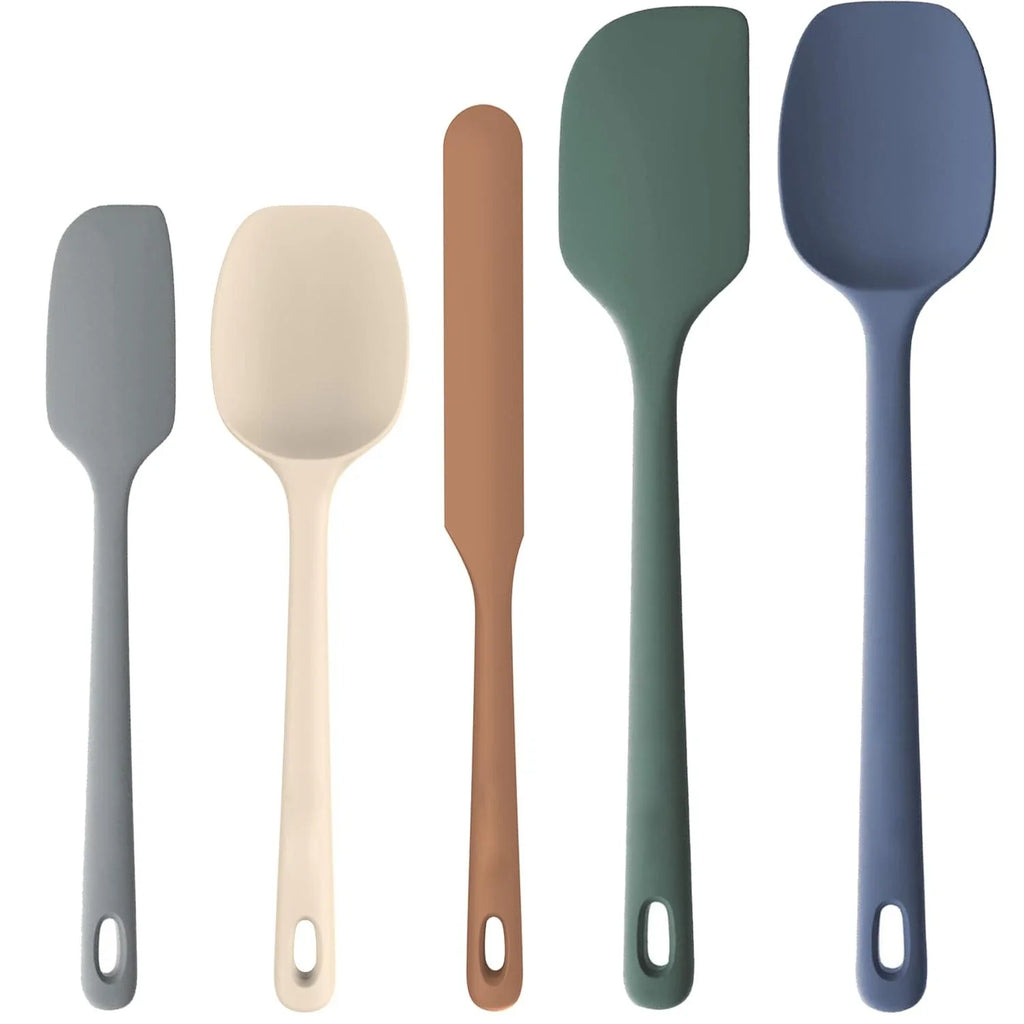 5Pc Rubber Spatulas, Cooking Baking Tools, Nonstick Safe, Colors